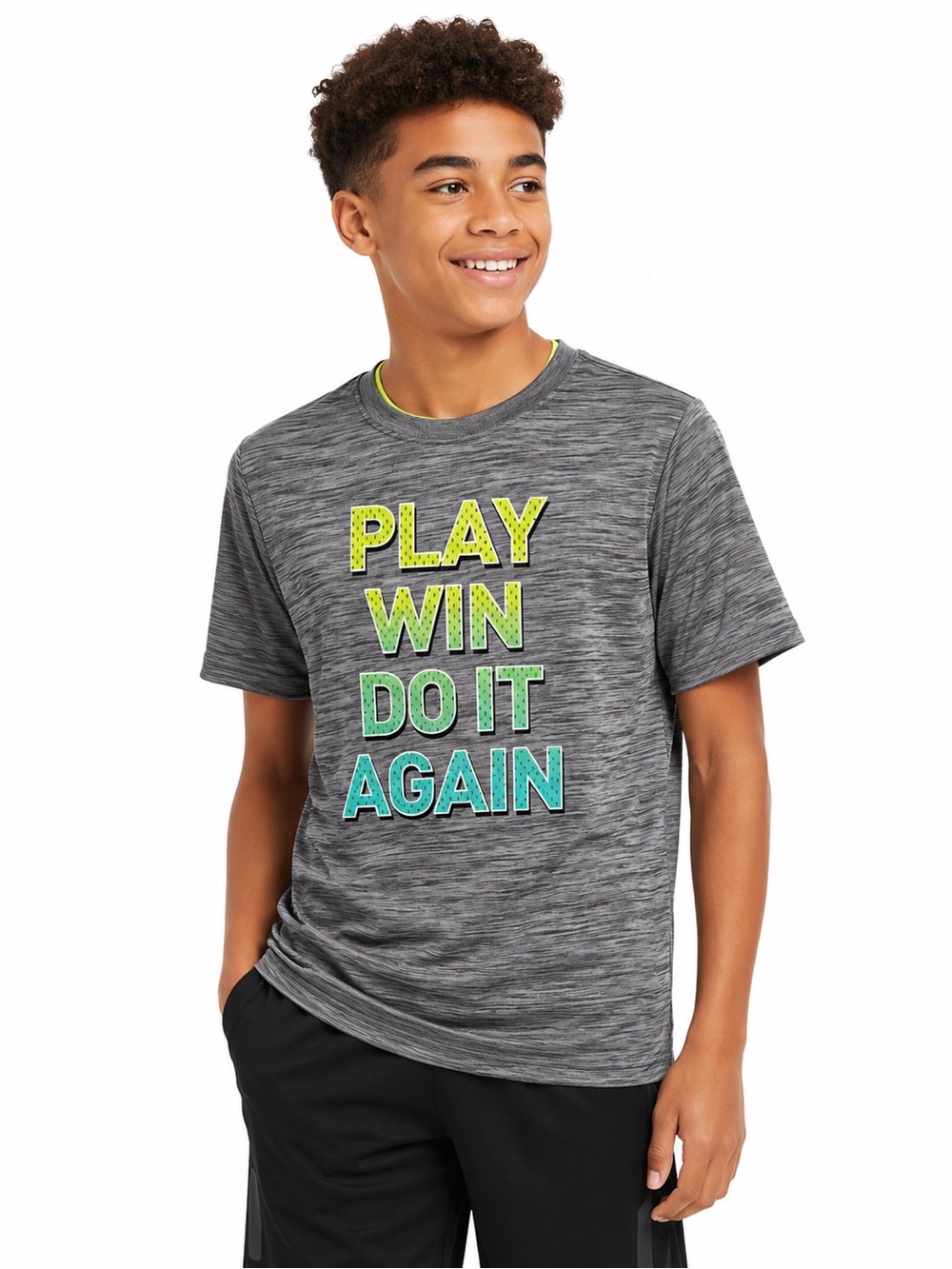 Boys Dri Fit Performance Shirt Large 14-16 Athletic Graphic Tee BCG